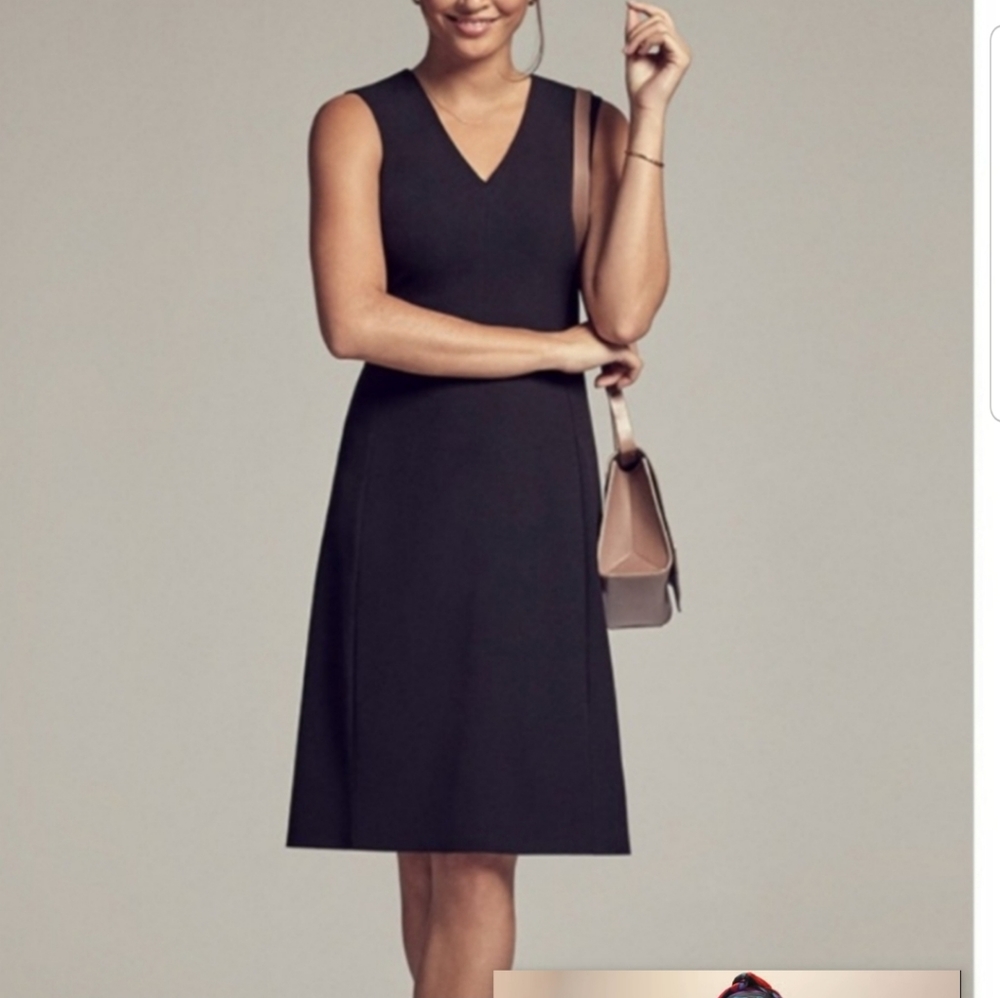 MM LAFLEUR Black Sleeveless V Neck Dress